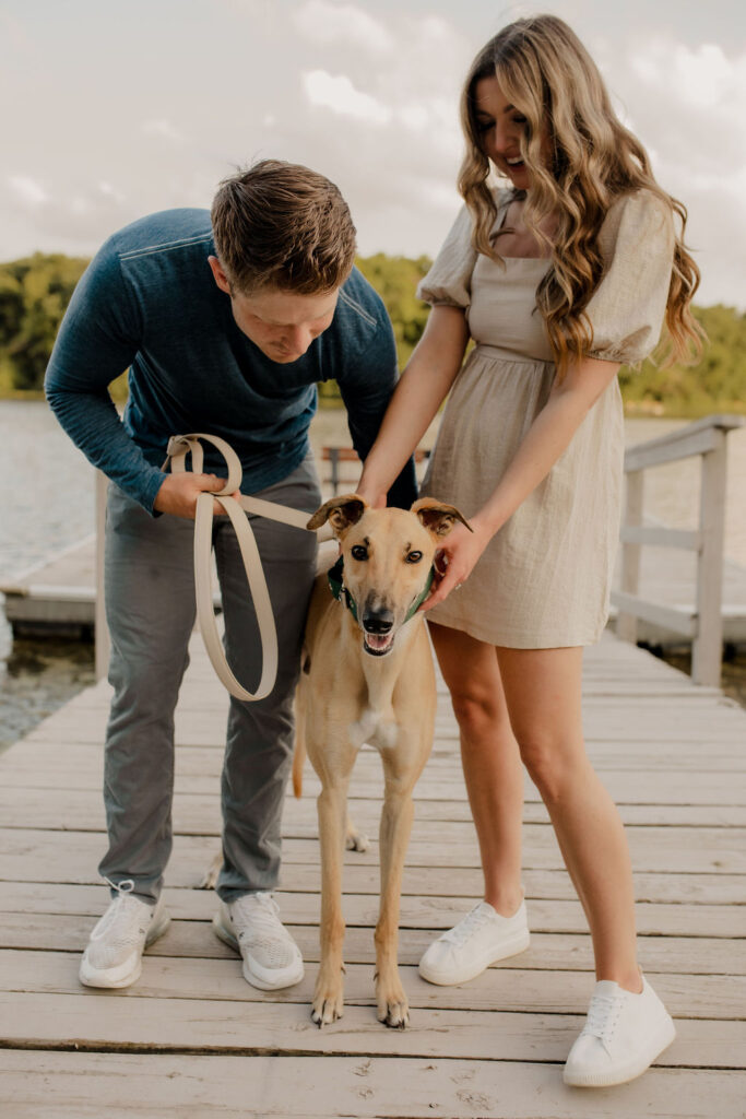 Summer Engagement Photos by Lake in Kansas City
